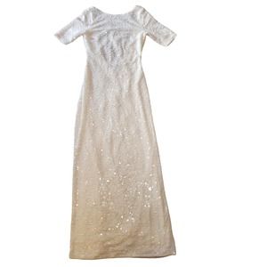 BCBGMaxazria backless floor length sequin dress size small